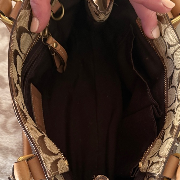 Coach Tan and Brown Signature Satchel - Picture 3 of 3